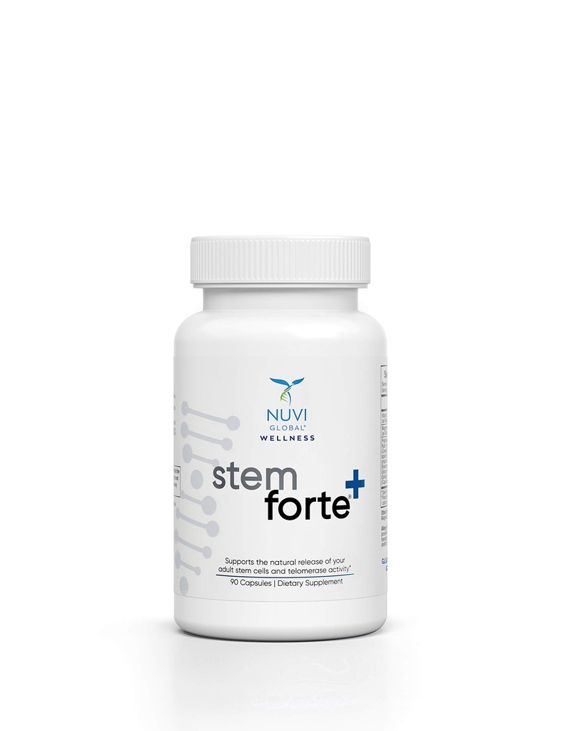 NuVi Global Stemforte Plus Stem Cell and Telomere Supplements - 细胞再生,细胞生长和Telomere 支持健康老化和细胞健康 - 90 Capsules for Men and Women
