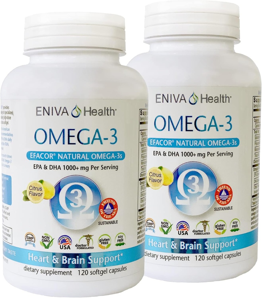 Eniva Omega-3 鱼油高环保局/DHA Premium 鱼油日报增刊 2 Pack(240盖)