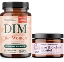 Myo-Inositol粉剂综合体和妇女DIM补充物 荷尔蒙平衡套装与理想 40:1 密欧-Inositol和D-Chiro Inositol粉剂比例(30人)和妇女DIM补充物(60人)