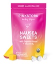 Pink Stork 有机芒果甜品 含维生素 B6 早间病和运动病, 加姜和维生素 B6, 第一次三月孕必须有 - 30 个包装的糖果