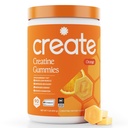 为男女创建Creatine Monohydrate Gummys,促进焦点,力量,以及耐力,抗挤压公式,Vegan,Gluten-Free,Non-GMO,每Gummy1.5克Creatine(Orange,90厘米)