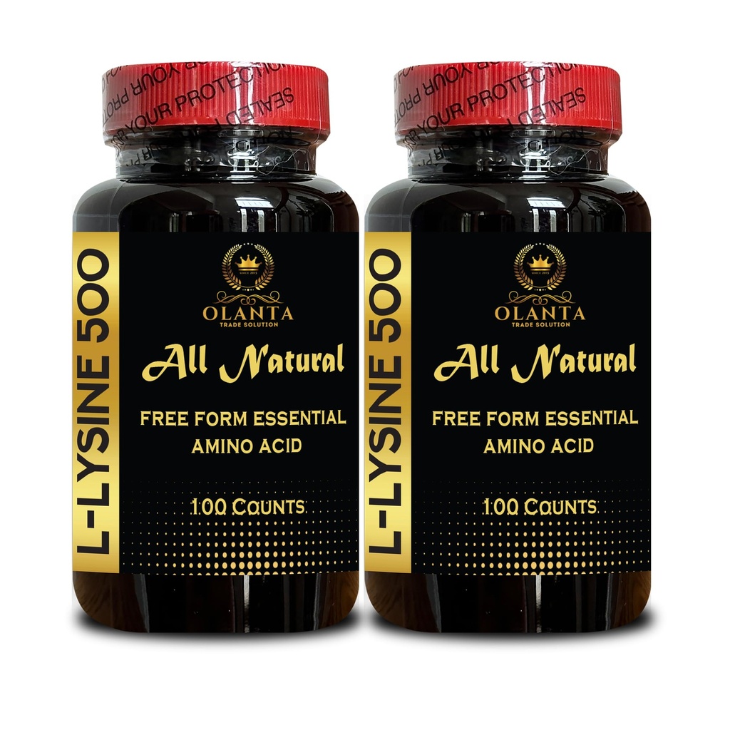 L-LYSINE 氨基酸补充剂 - Lysine 补充剂支持健康唇和口腔组织,氨基酸 Lysine 氢氯化物,氮平衡剂 - 2瓶200计