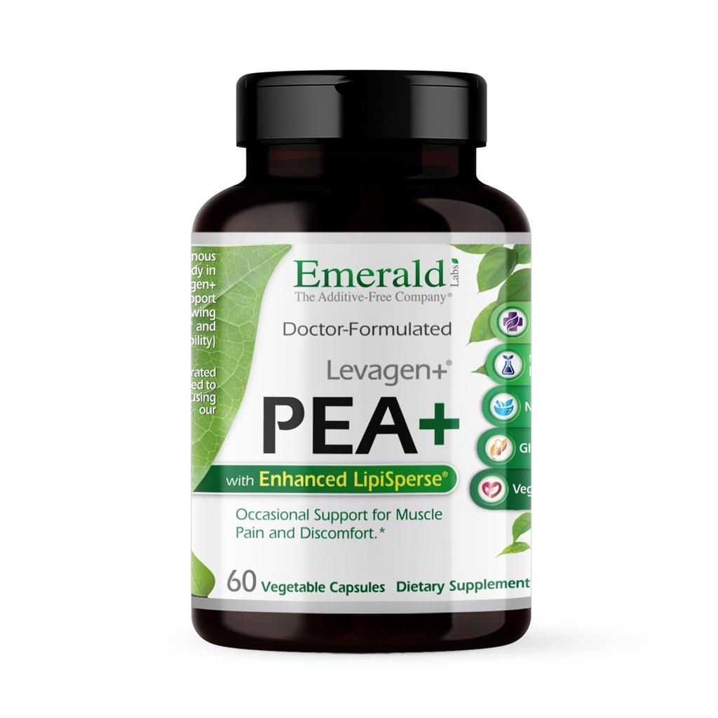 翡翠实验室 Pea+与Levagen+ - 与Meriva Curcumin,OptiMSM & Levagen+ Pea* - 非GMO,Vegan,Gluten-Free - 60 蔬菜罐头支持联合与肌肉健康