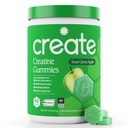 男子和女子的克里阿汀单水合物(Creatine Monohydrate Gummys for Men and Women – Boost Focus, 强力, 和耐力, 抗汞公式, Vegan, Gluten- Free, 非GMO, 1.5 gram Creatine per Gummy(Sour Green Apple, 90 cm)