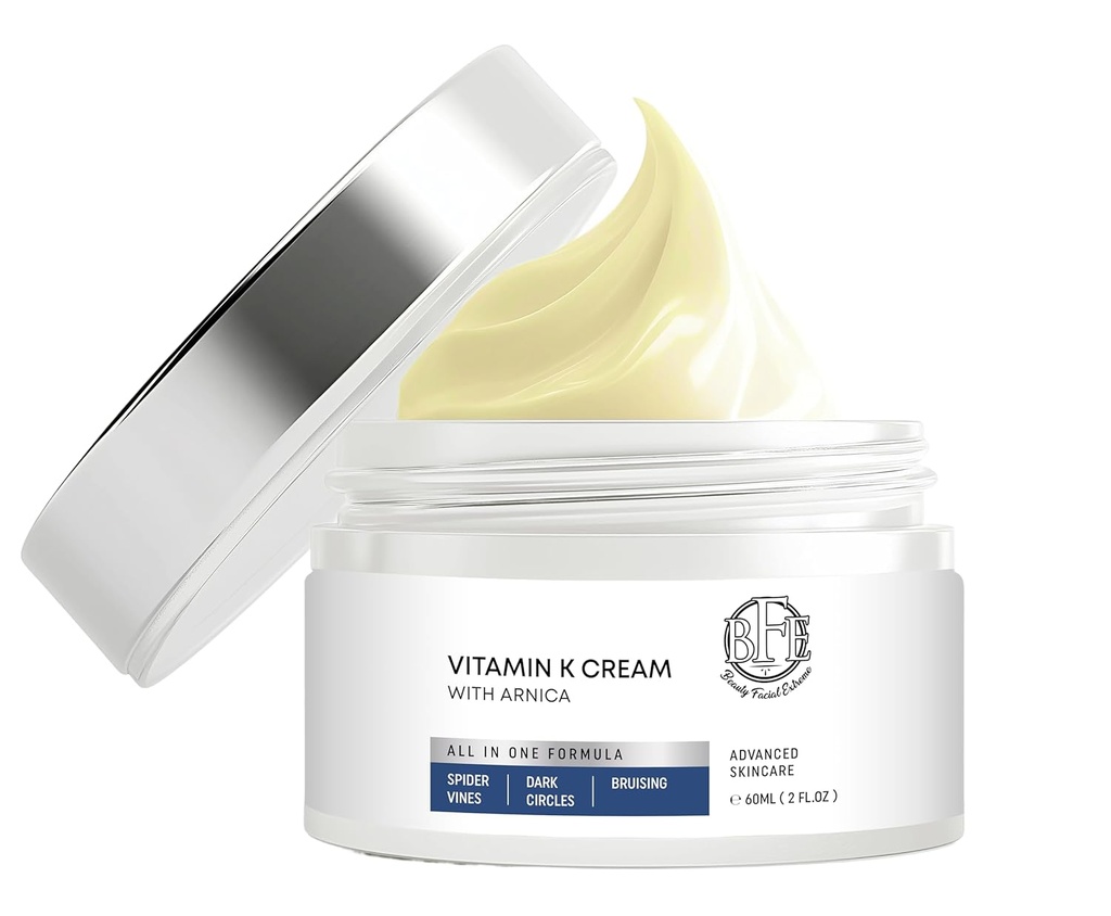 维生素K Cream - 润滑布鲁斯疗效公式. Bruising, Spider Veins & Broken Capillaries 的暗点校正器 。 减少眼暗圆,精细线条,Puffness, & 皱纹下.