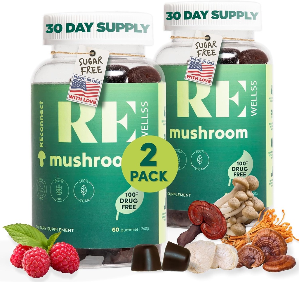 魔幻蘑菇 成人的蘑菇 成人的蘑菇 I Veg Low Carb Lion's Mane Supplement I 蘑菇 Supplement ~ Chaga Cordyceps Shiitake Turkey → 认知和免疫 支持 boost Energy Focus → 2 Pack
