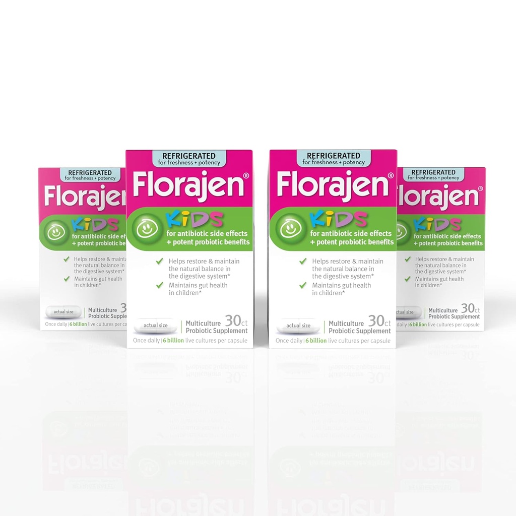Florajen Kids Probiotics, Daily Gut Health & Immune支助补编,便秘和布洛廷救济,120 Capsules(制冷)