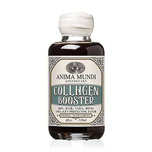 Anima Mundi Apothecary Plant Based Collagen Booster Elixir - Vegan Beauty Supplement for Skin, Hair and Nails - Herbal Liquid with Fo Ti, Nettle & More - Anima Mundi Beauty Supplements (4oz / 118ml)