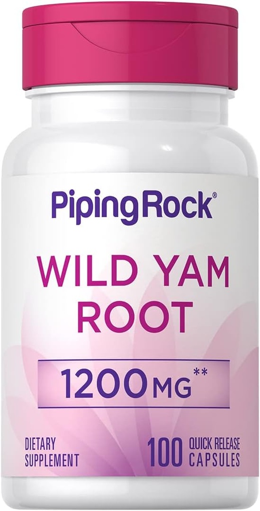 Piping Rock Wild Yam Root Capsules 1200mg | 100 Counter | 摘录补编 | Gluten Free, Non-GMO