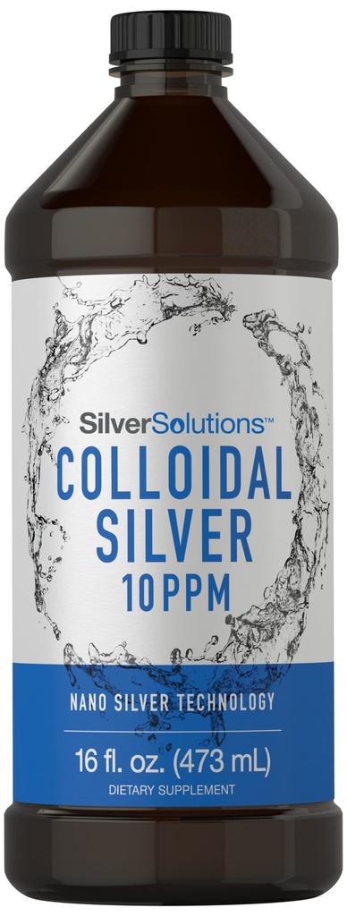 Carlyle Colloidal Silver Liquid | 10 PPM | 16 f. Oz(473 mL) | 与纳米银技术解决方案 | 蔬菜 - Non-GMO, Gluten Free Supplement