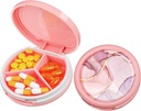 Serfeymi小药盒 - 3 Portable Pill Box for Purse Pocket, Compact mini Travel Pill case - 适合医药,维生素,鱼油,补充品 - 粉红色(Marble)