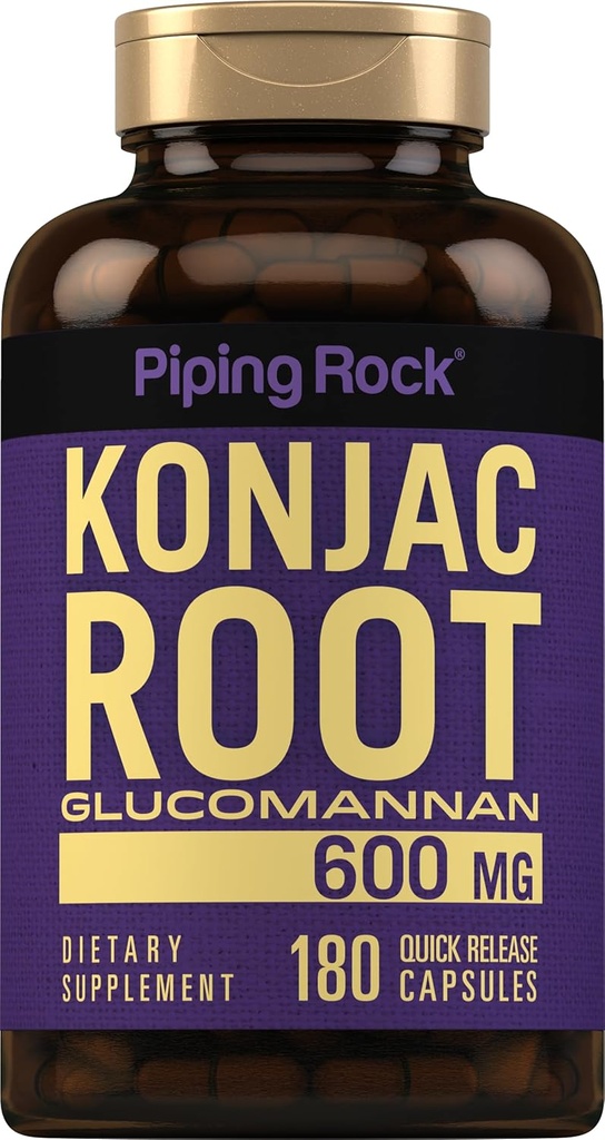 (原始内容存档于2018-03-26). Piping Rock Glucomannan Capsules 600mg + 180 pills → Konjac Root Fiber 补编 → Non-GMO, Gluten Free