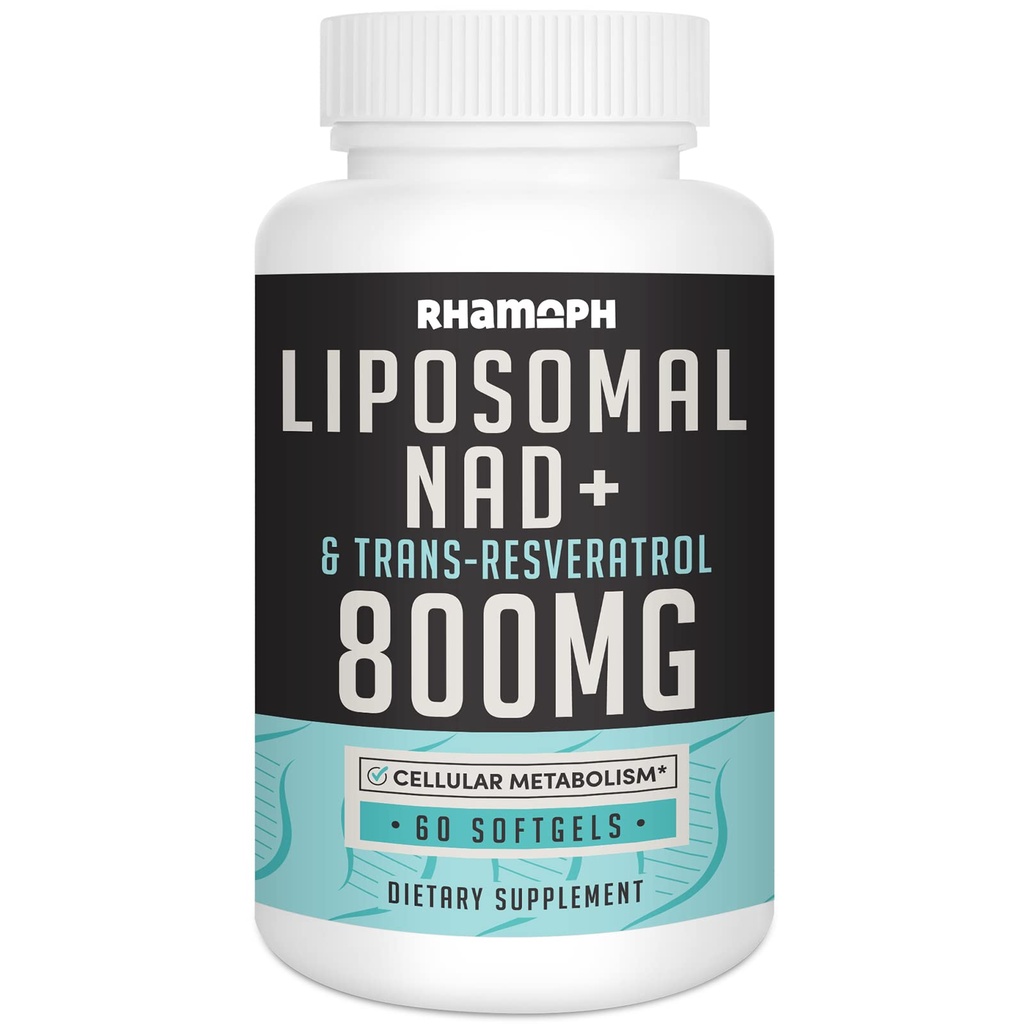 Liposomal NAD+ 800 mg 配有 Trans-resveratrol 300 mg , 最大吸收, 实际NAD+ 健康衰老、细胞能量、DNA修复、长寿-60软胶的助推补充