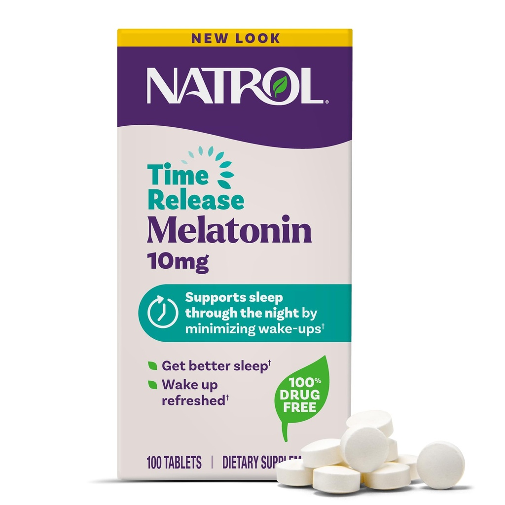 纳特罗尔·梅拉托宁 10mg 时间释放片,睡眠饮食 休息补充片,100 Mela托宁时间释放片,100 服务片