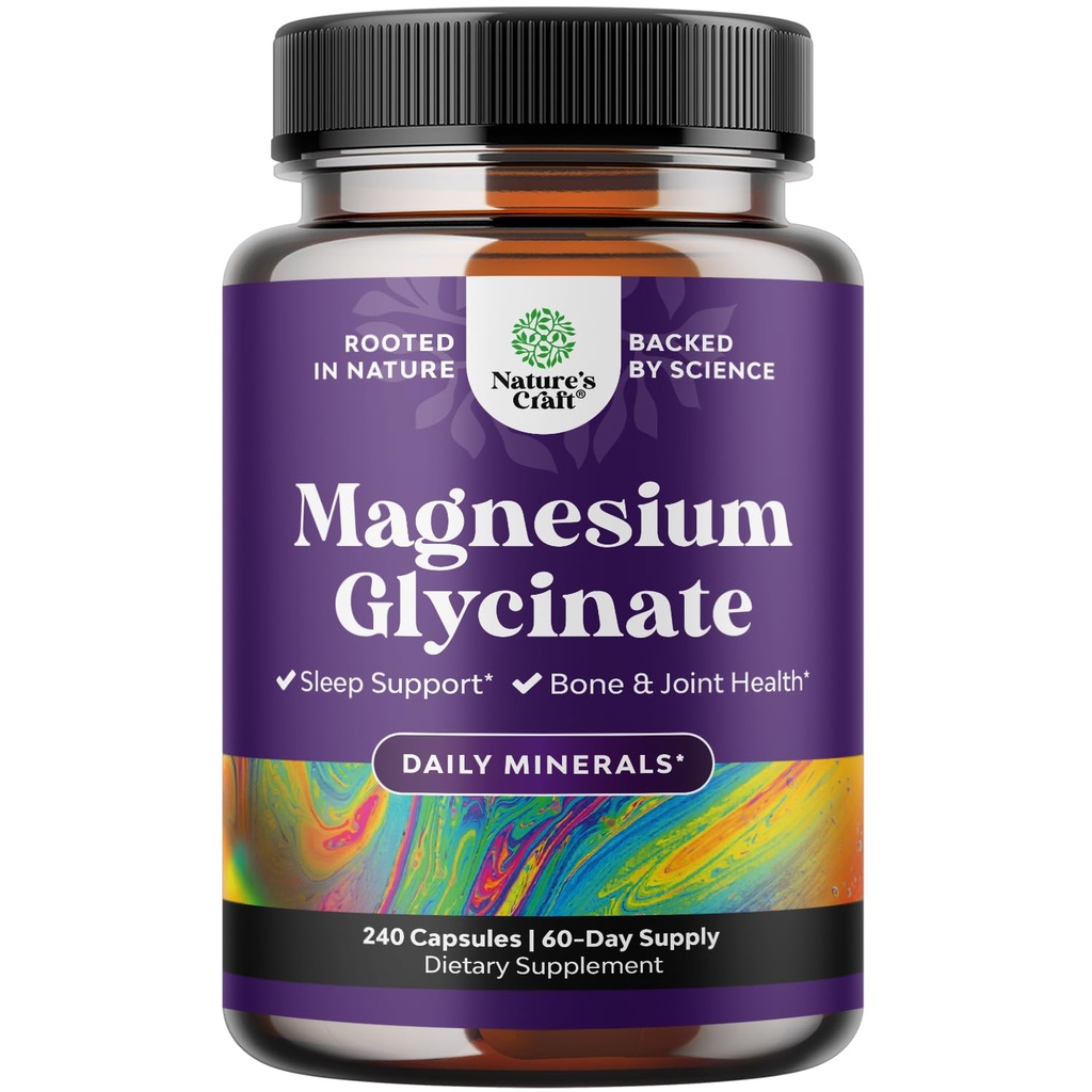 纯镁甘油补充400mg Per service - Vegan 高吸收性甘油 含元素400mg的妇女和男子混合甘油