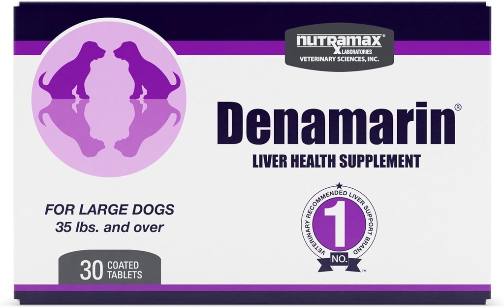 大型狗的Nutramax Denamarin Liver健康补充剂——有S-Adenosylmethionine(同型)和Silybin,30 Blister包装片