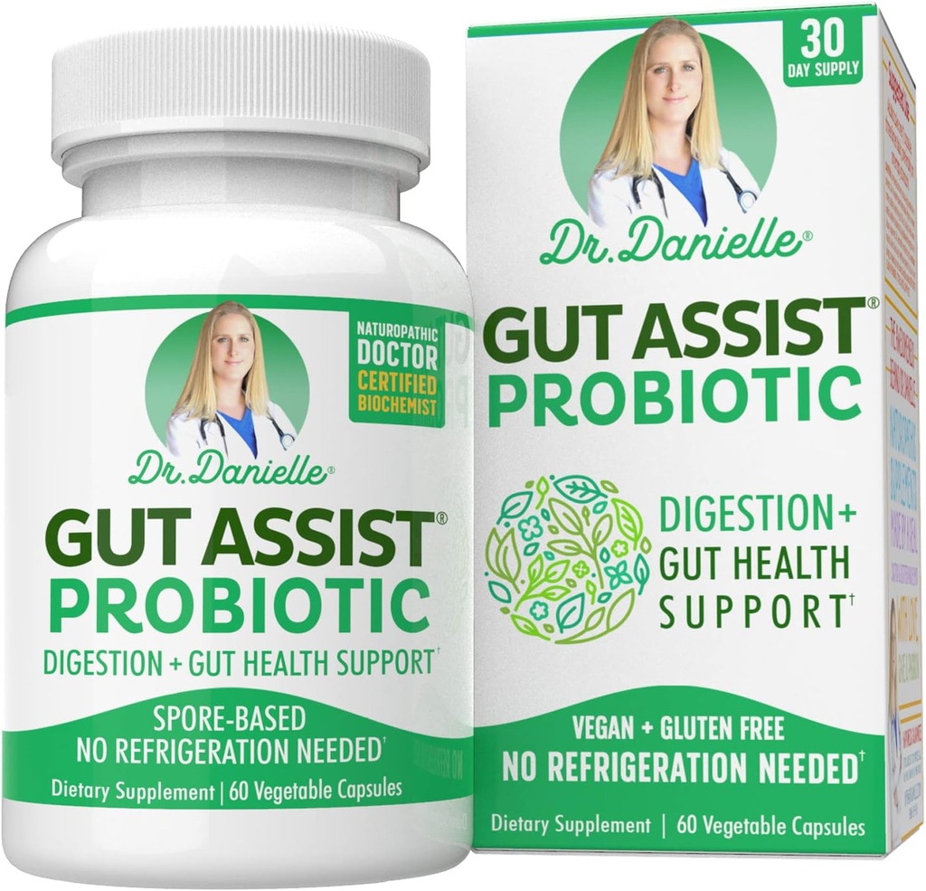 Gut Assist Probiotic -- -- Danielle博士为妇女和男子、成年人提供的Probiotics -- -- 稳定的Probiotic 补充剂 -- -- 不冷冻剂 -- -- 杆菌 -- -- 60卡普尔
