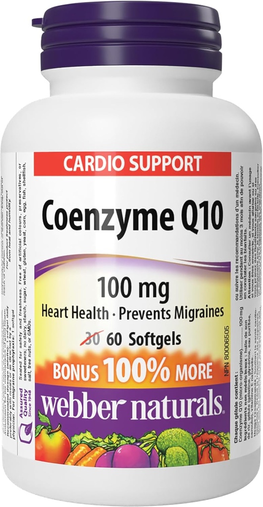 Webber Naturals Coenzyme Q10 100 毫克,60 软胶