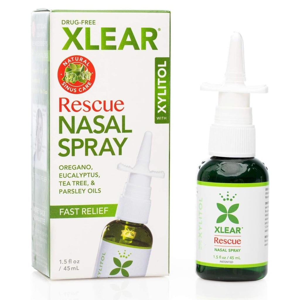 Xlear 救援 天然鼻喷涂 Xylito、 Oregano 和 茶树, 1.5 fl oz (Pack of 1)