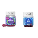 OLLY 配有Rhubarb、Prunes、Amla Plum Berry Flavor 30 ct 和 Glowing Skin Gummy 配有 Hyaluronic Acid、Collagen、Sea Buckthorn 25天供应 Plump Berry 50 个计数