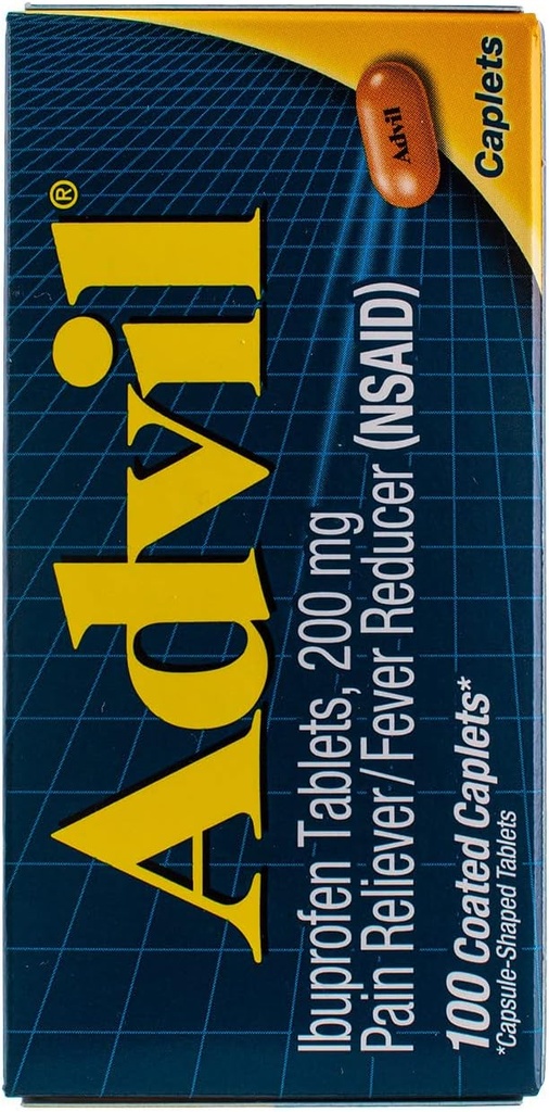 Advil Pain Reliver/Fever Reductioner 200mg Caplets - 100 Ct,包装3