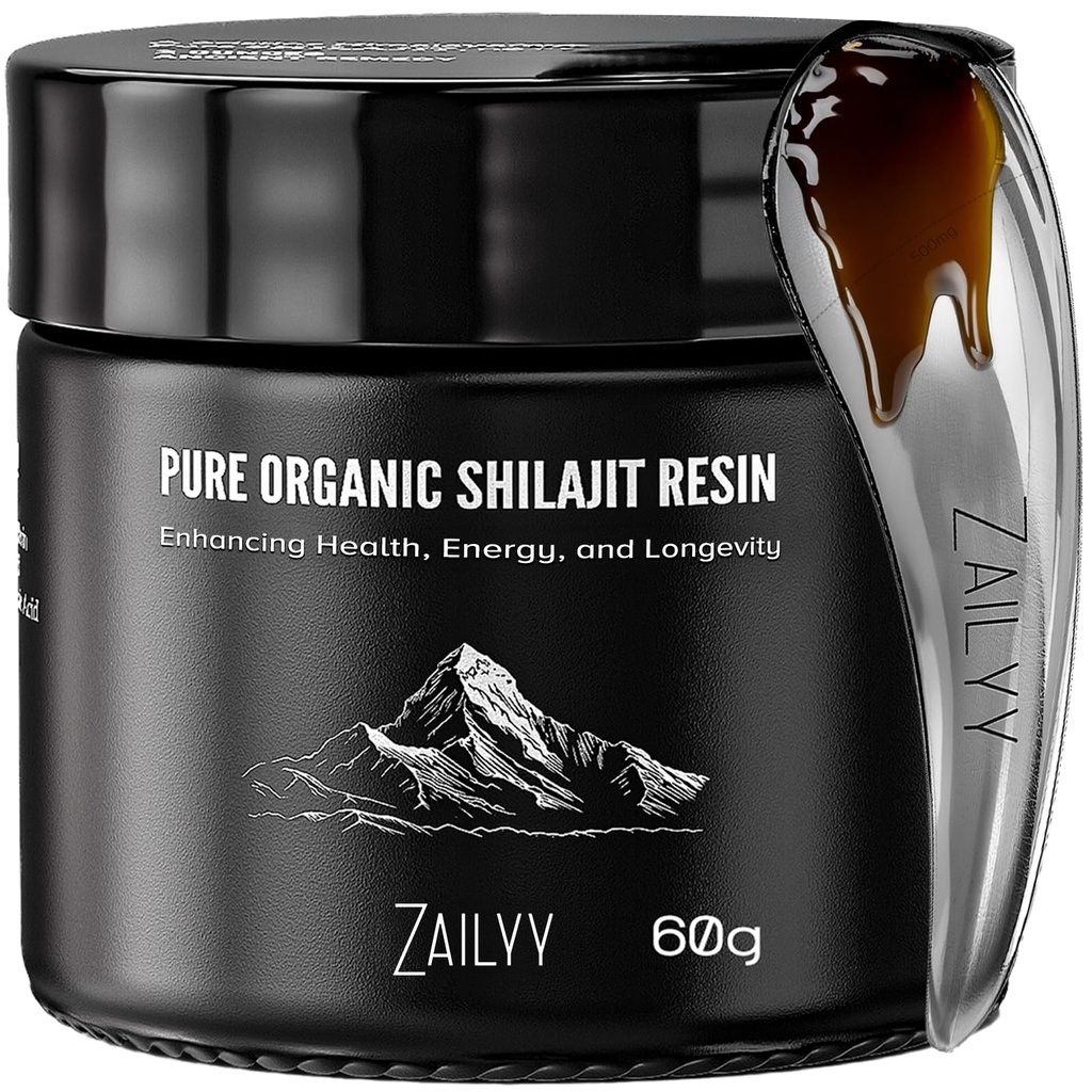纯喜马拉雅有机物Shilajit Resin 补充 80g + 实验室测试和天然 + 富尔维奇酸和追踪矿物 + 能量和生命力促进器