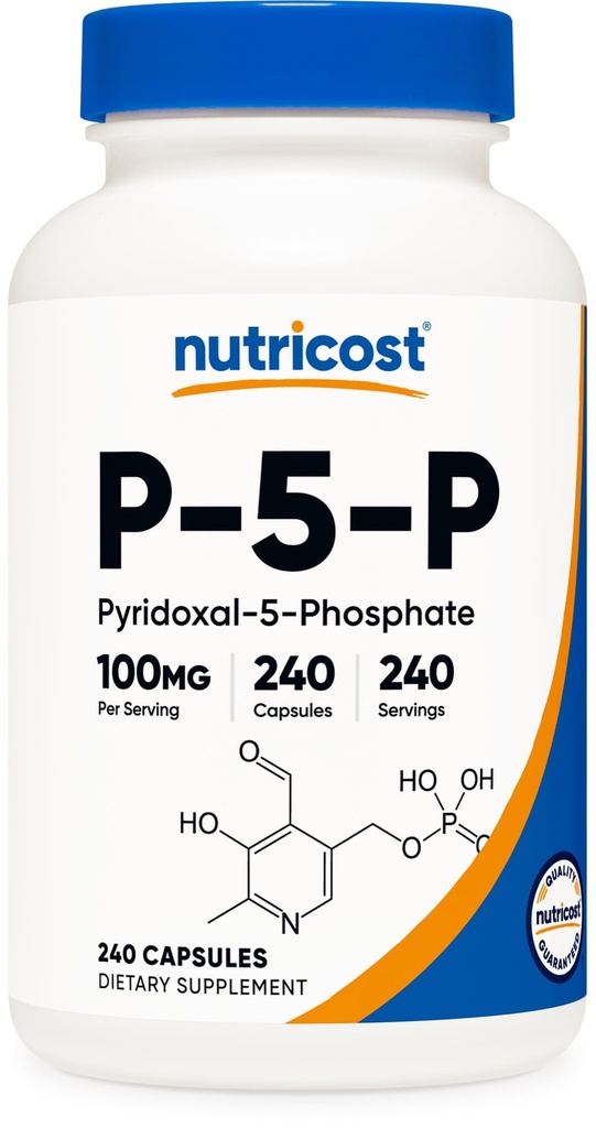 营养成本P5P 维生素B6 补充100mg,240 capsules (Pyridoxal-5-Phosphate) - 蔬菜友好型,非GMO型,无胶质