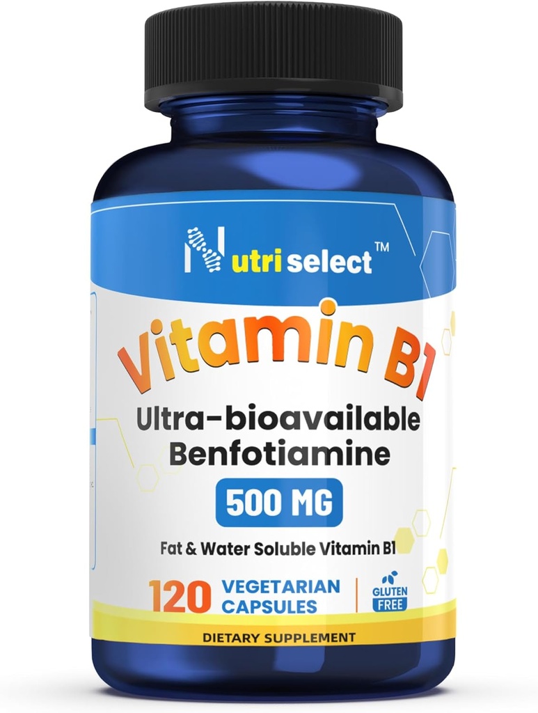 120 含有500毫克维生素B1的甲壳虫,配以本福蒂胺,是非GMO、Vegan和Gluten-Free(1)