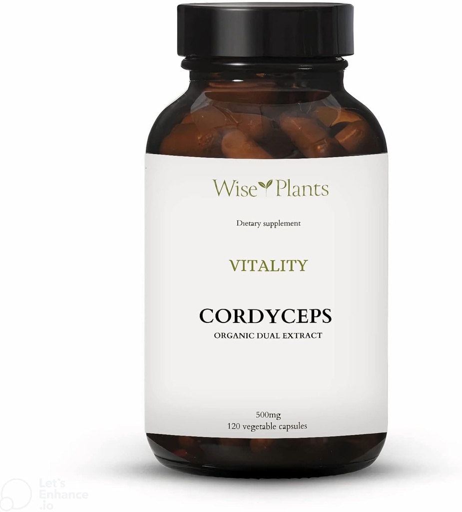 Cordyceps蘑菇补充。 双萃取剂,30%聚沙克查里德,500 mg 120 vegecaps(60天供应). 能源、储存、恢复和高空支持