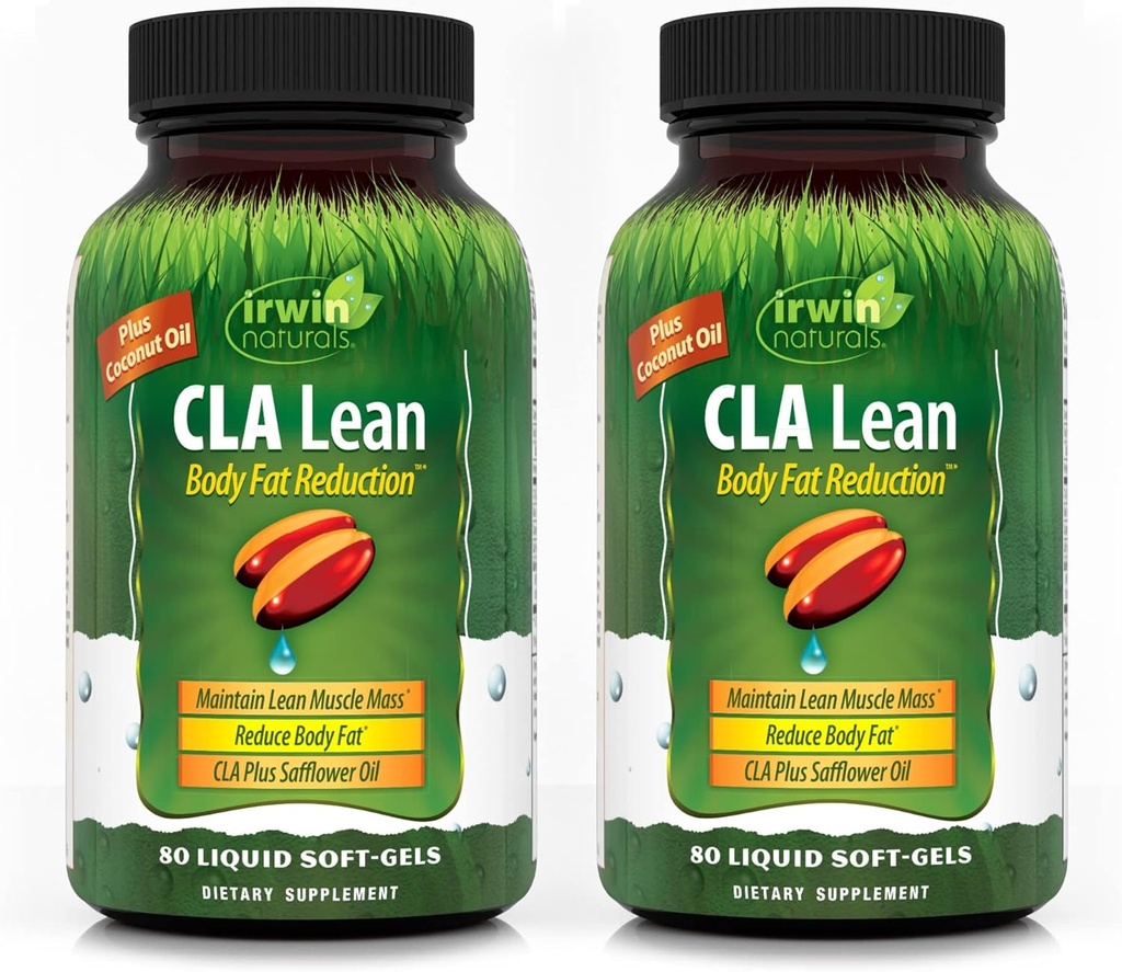 Irwin Naturals CLA Lean Body Fat 减肥 - 帮助降低身体脂肪和增加肌肉通量 - 80 液态软胶(包2)