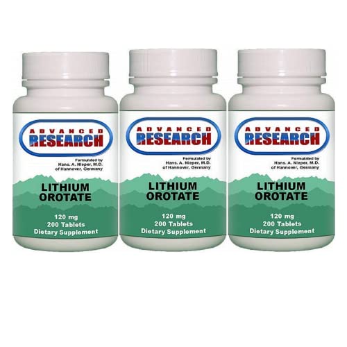 Hans Nieper Lithium Orotate 药片,120毫克,3Pack(每桶200个)