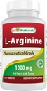 (新改进的公式)最佳自然剂 L-Arginine 1000 mg 120 片 - 医药级 L Arginine 补充剂促进硝氧化物合成