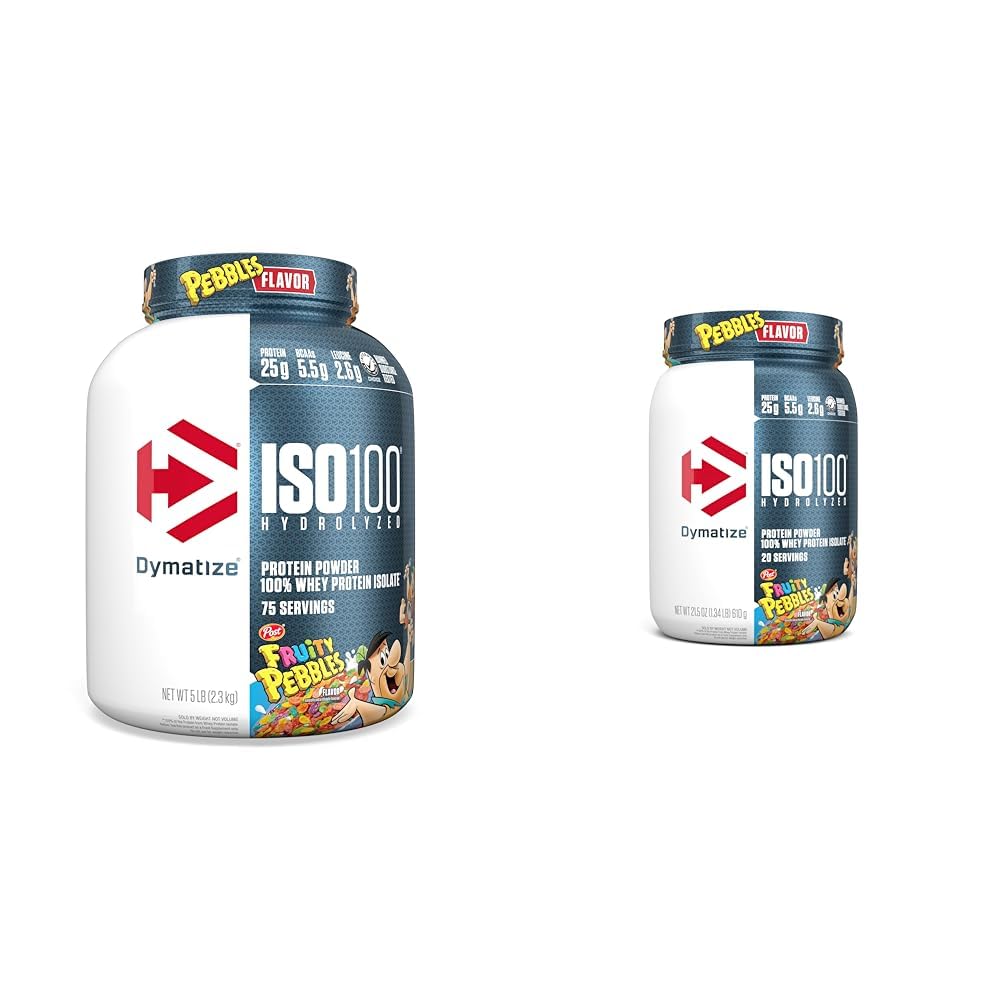 Dymatization ISO100 水解结晶卵石蛋白蛋白粉盒,25g蛋白,5.5g BCAAs,5英镑+20 成品
