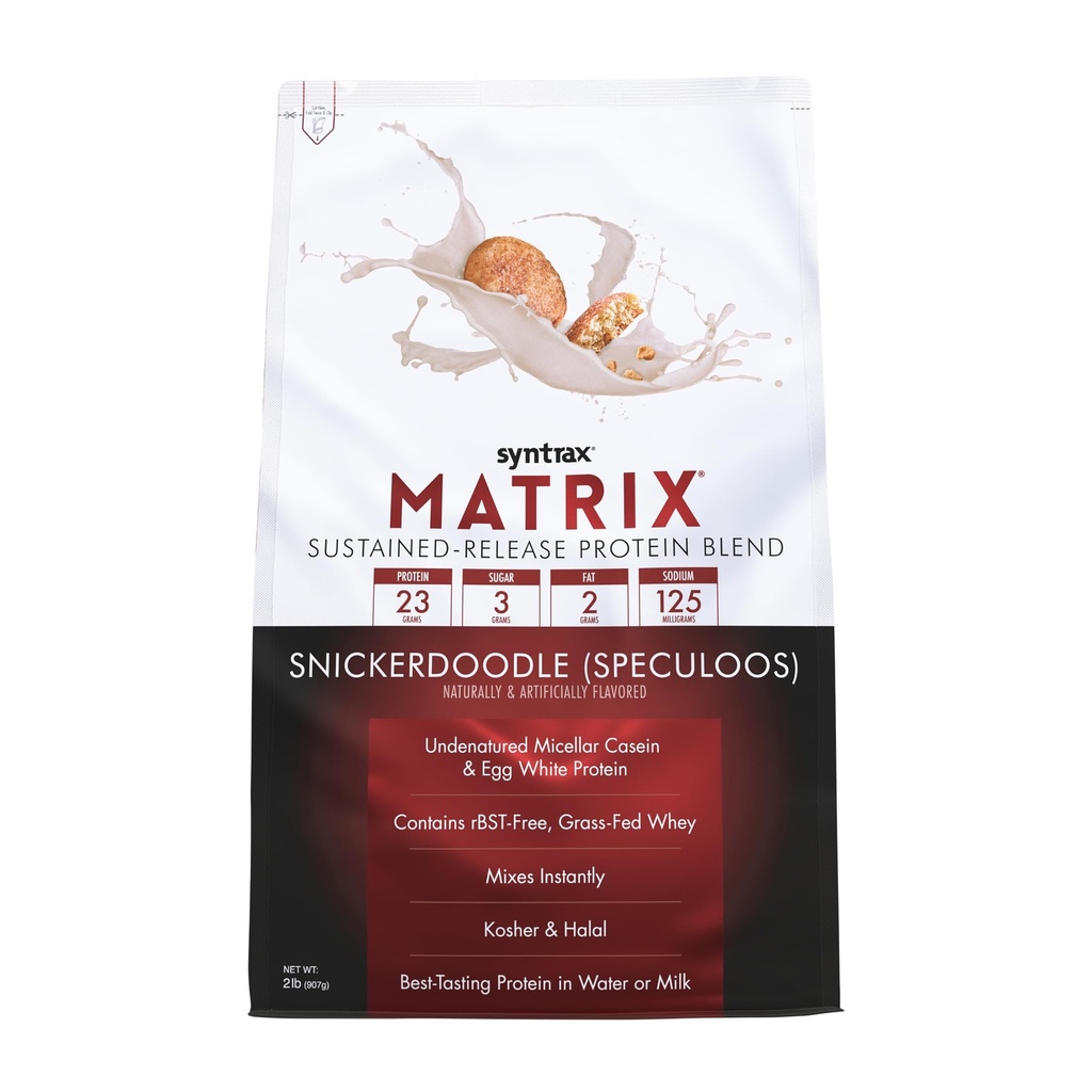 Syntrax 营养矩阵 - 持续释放蛋白素混合剂, Snickerdoodle 2 lbs. Real Cookie Piecs