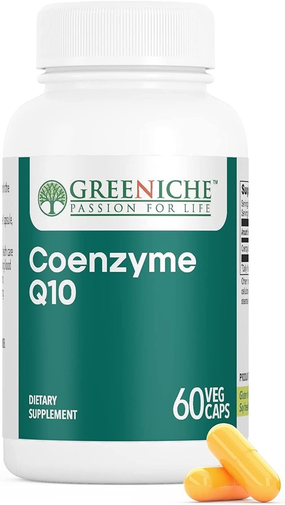 Greeniche Coenzyme Q10, 60 Caps, 高吸收Coq10, Vegan, Gluten 免费