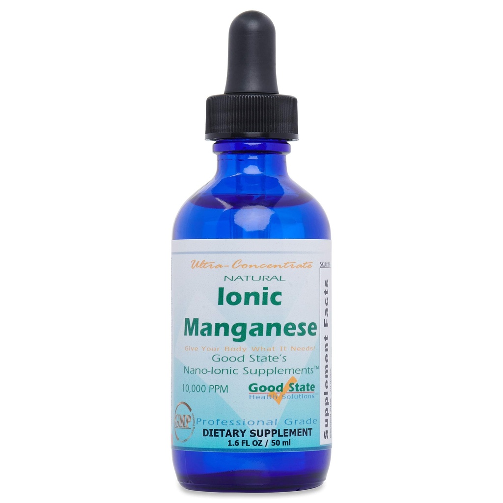 天然Ionic Manganese 液体集中 纳米稀释矿物技术 专业级饮食补充 1.6 Fl oz瓶(50毫升)