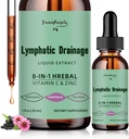 绿地PEOPLE Lymphatic Draines - 10in-1 Lymphatic Cleanse Supplement w/Echinacea, Cleavers & Burdock Root - 免疫支持, Cleanse & Detox - 高级吸收,非GMO (1 floz, 2 Pack)