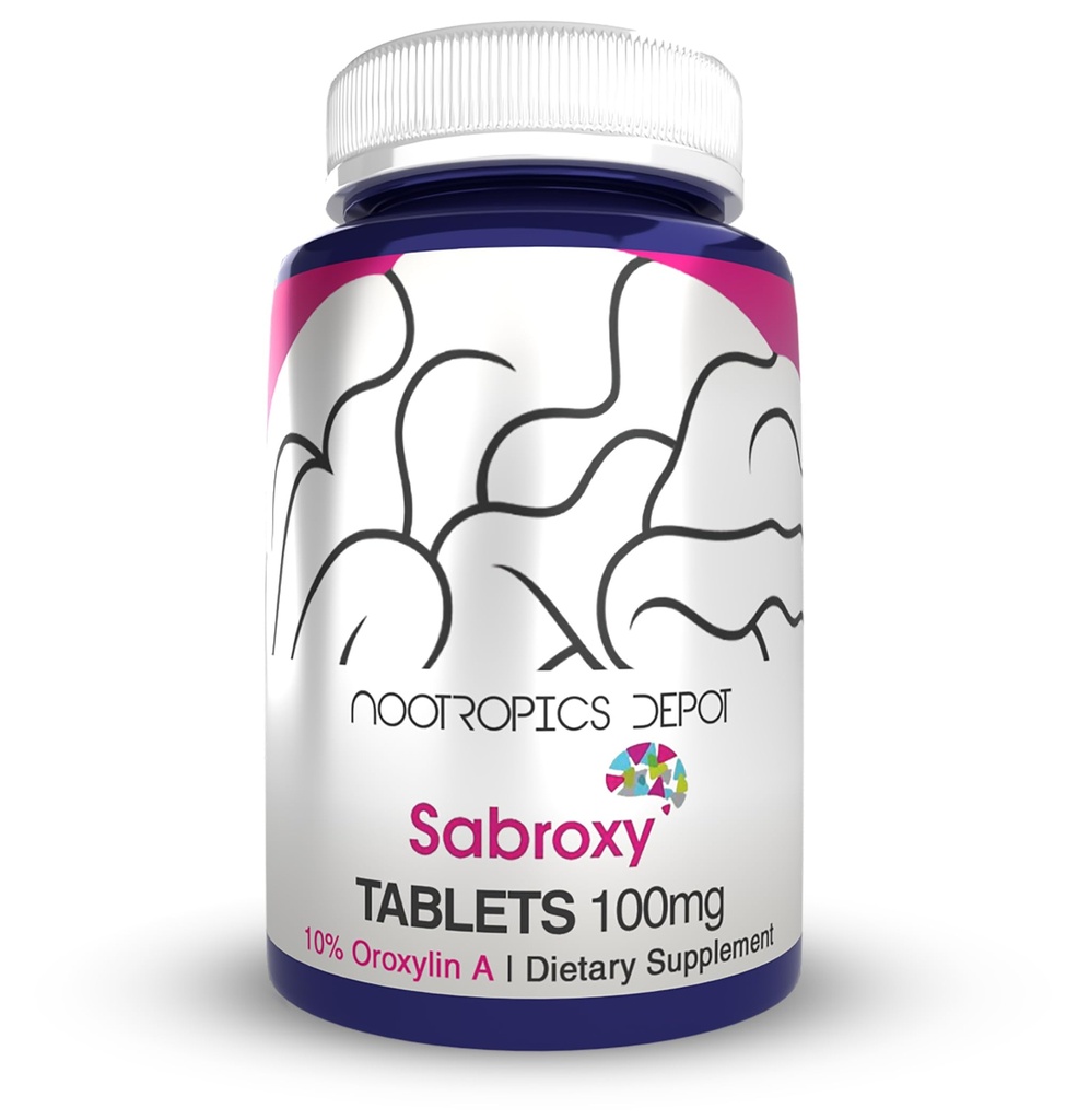 (原始内容存档于2019-09-21). Nootropoctics Depot Sabroxy ® Tablets | 100mg | 90 Count | Oroxylin-A | Oroxylum indicum |  Help 帮助促进焦点和动机 | 帮助促进认知函数