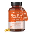 Omega 3 Fish Oil 2000mg. Fish Oil Omega 3 支持心脏健康,脑功能和心血管系统的辅助设备 - 非GMO,Gluten-Free & Keto-Friendly - 60 services,120 Softgels