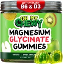 Center-Filled Magnesium Glycinate Gummies 400MG - High Absorption for Kids, Teens & Adults - Supplement for Sleep, Calm & Muscle Relaxation with B6 & D3 - Gluten Free & Vegan Friendly - 60 Count