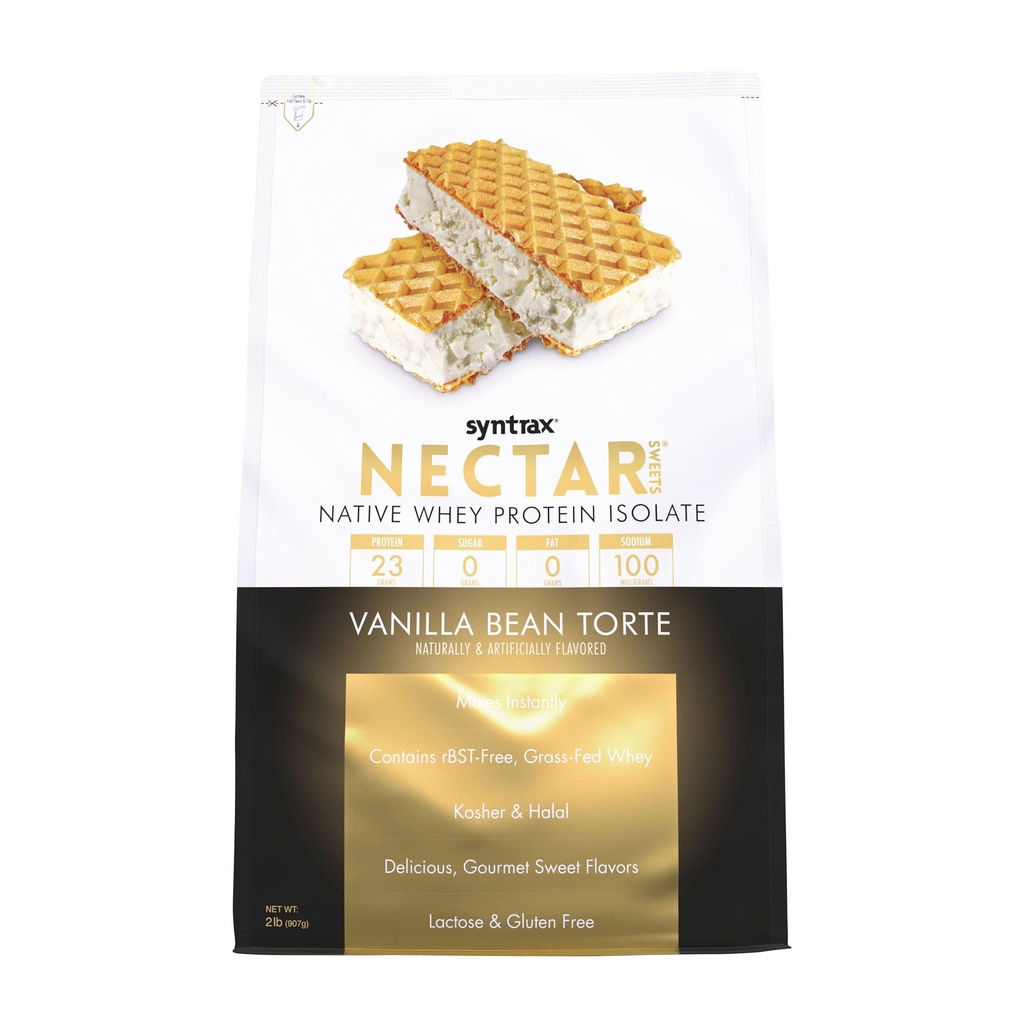 合成营养 Nectar Sweets, 100% Whei 隔离蛋白粉, 香草豆腐, 2磅