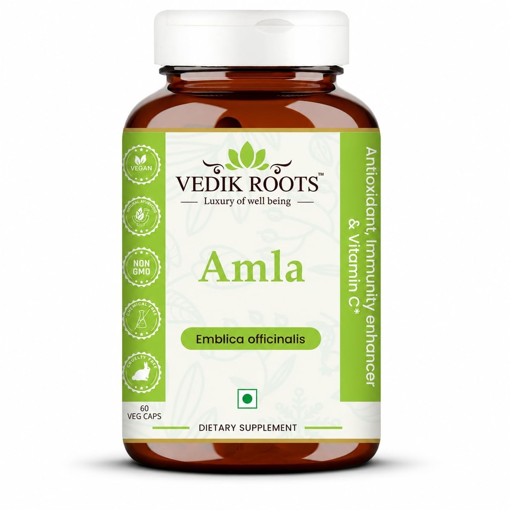 Ammla Capsules 100%有机免疫增强剂 维生素C 草药补充剂自然来源(60 Capsules)(包1)