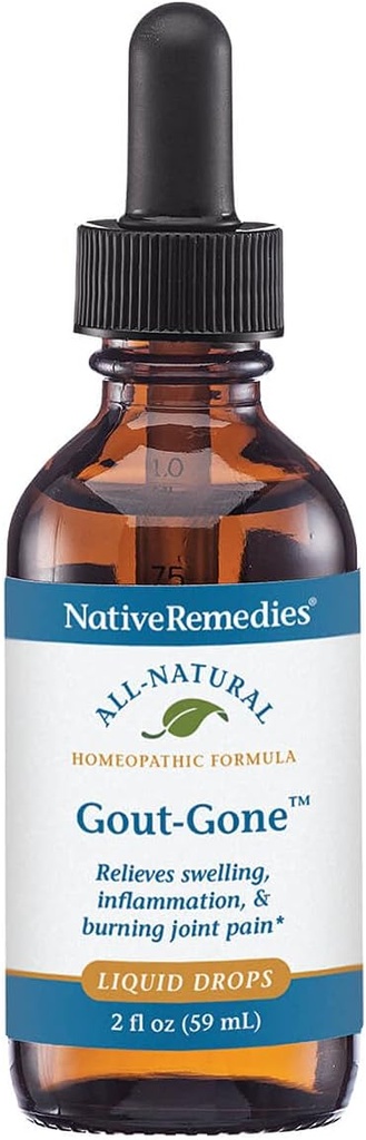 土著补救 Gout-Gone - 古特联合居住、红肿和不适的自然Homopathic公式 - 59 mL