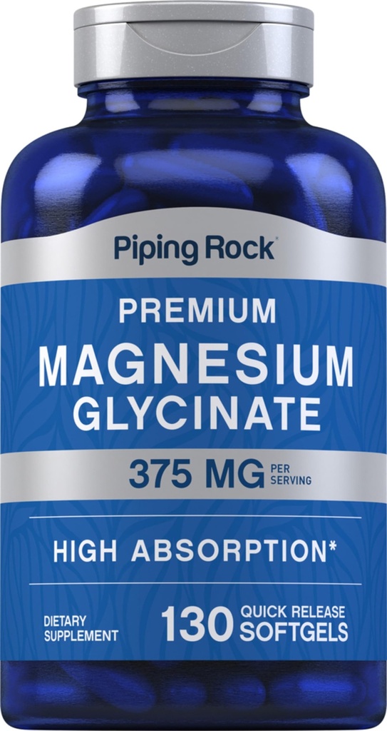 Pipping Rock Magnesium Glycinate QQ375mg 130 Counter & Premium & High Absociation QQ快速释放软胶 QXN-GMO & Gluten Free Federal Federal 配方 页面存档备份,存于互联网档案馆,存于互联网档案馆