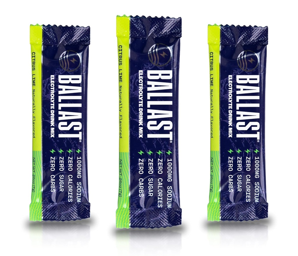 Ballast Zero-Sugar 电解质 - Citrus Lime - 水化粉末包 | Keto 友好 | 液态日报IV 快速补水 | 元素 电解质 镁 钠 ium 钾 | 30 计