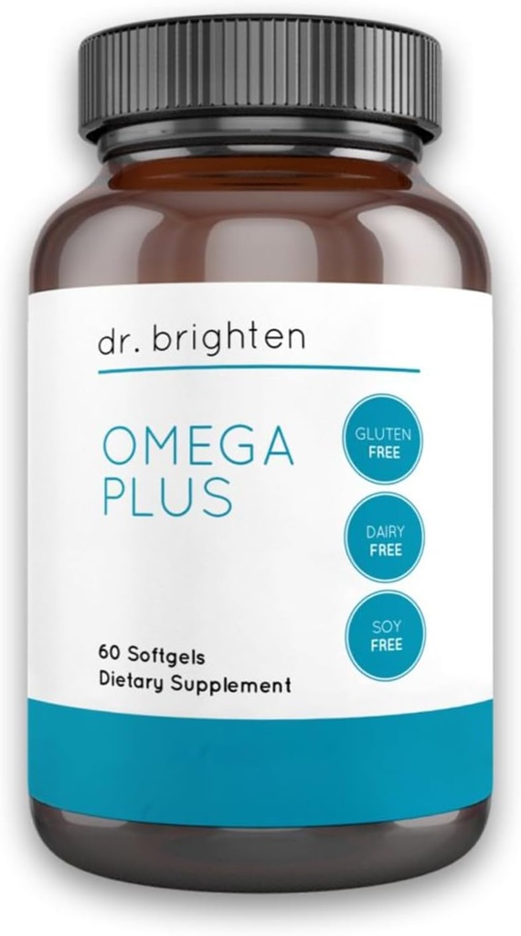 Brighten Omega Plus博士——1600毫克环保局/DHA 非GMO鱼油补充剂,用于心脏、脑和免疫系统——60种软胶