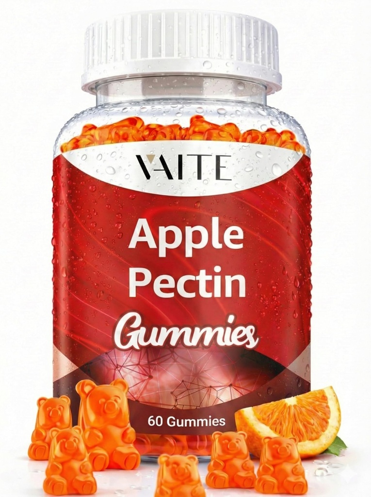 Apple Pectin Gummys - 带有2000mg天然胆固醇下层支持的高纤维补充剂,促进消化井和胃舒适,Non-GMO & Gluten Free Herbal补充剂 - 60 Vegan Gummy