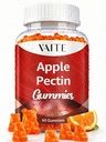 Apple Pectin Gummies - High-Fiber Supplement with 2000mg Natural Cholesterol Lower Support, Promotes Digestive Wellness & Stomach Comfort, Non-GMO & Gluten Free Herbal Supplements - 60 Vegan Gummy