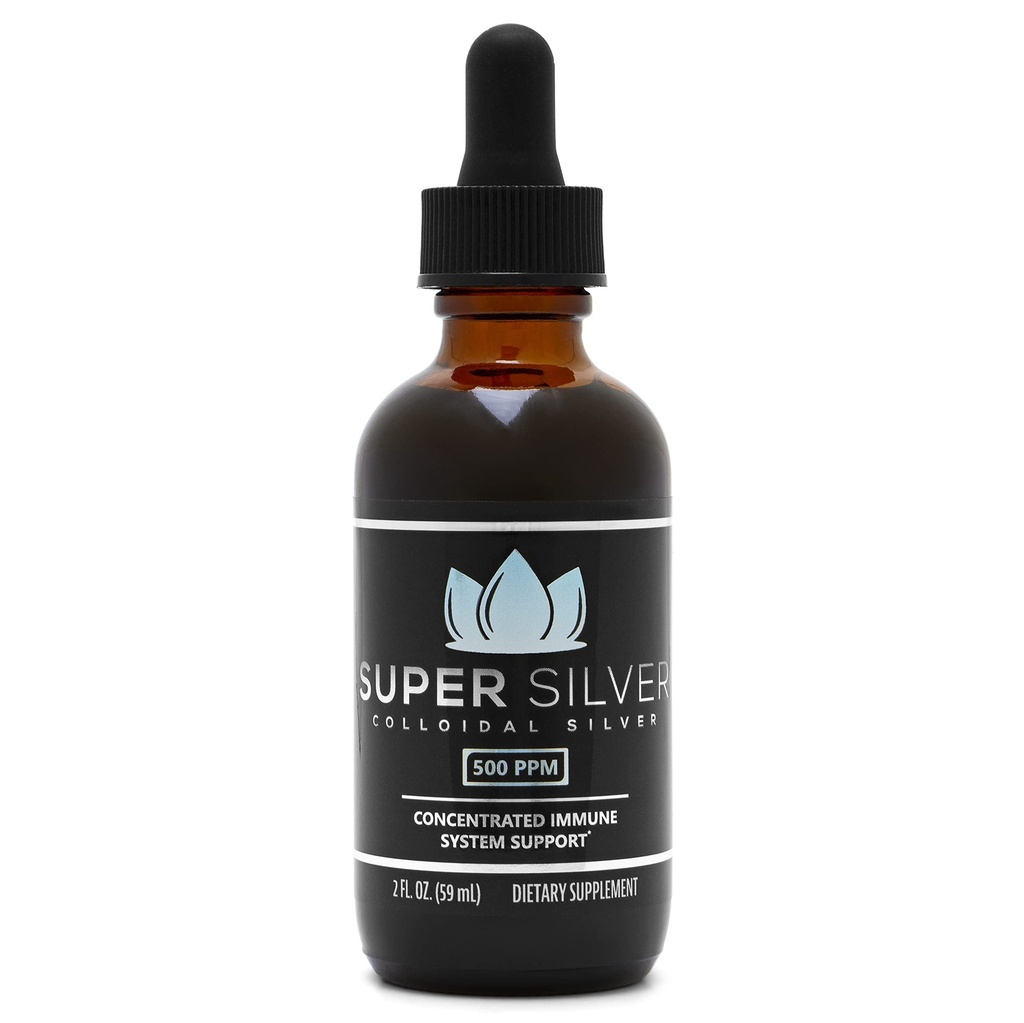 Super Silver 500 PPM Coloidal Silver - 2 Ounce 瓶装水滴