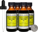 Lugol的碘 / 2% 溶液 / 8 Oz in Four Amber Glass Bottles/ Free Droppers/美国